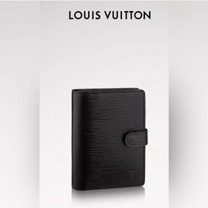 AUTH Louis Vuitton PM Agenda Epi Black Leather 6 Ring CA0967